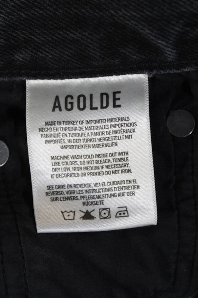 Agolde Womens High Rise Zipper Fly Straight Leg Jeans Gray Denim Size 26