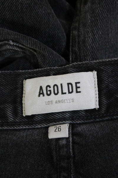 Agolde Womens High Rise Zipper Fly Straight Leg Jeans Gray Denim Size 26