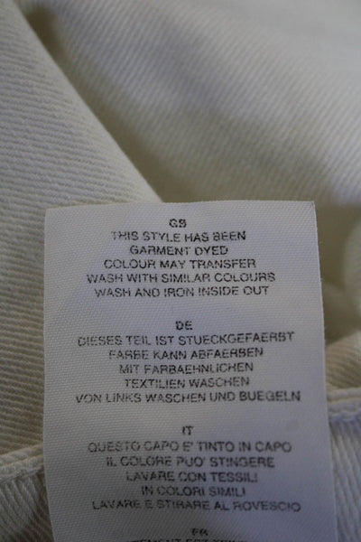 Closed Womens Zipper Fly Mid Rise Straight Cropped Jeans White Denim Size 25