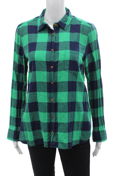 J Crew Women's Collared Long Sleeves Button Down Check Plaid Shirt Size 6
