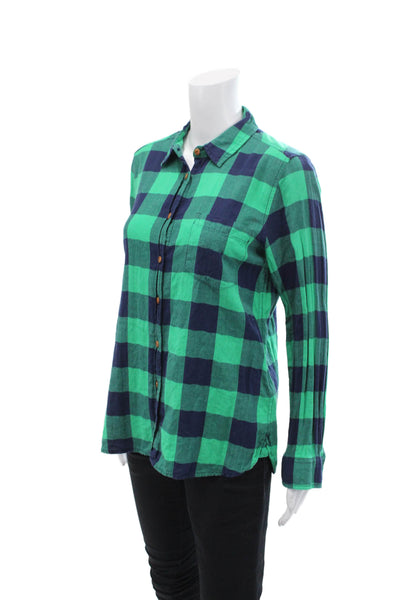 J Crew Women's Collared Long Sleeves Button Down Check Plaid Shirt Size 6