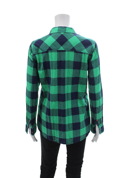 J Crew Women's Collared Long Sleeves Button Down Check Plaid Shirt Size 6