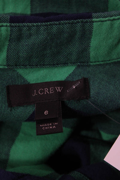 J Crew Women's Collared Long Sleeves Button Down Check Plaid Shirt Size 6