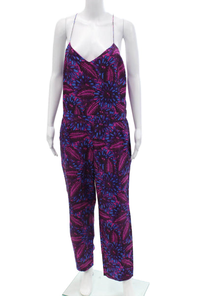 J Crew Women's V-Neck Spaghetti Straps Straight Leg Jumpsuit Floral Size 8