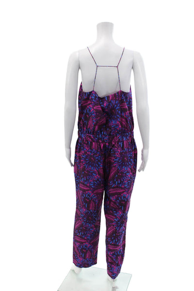 J Crew Women's V-Neck Spaghetti Straps Straight Leg Jumpsuit Floral Size 8