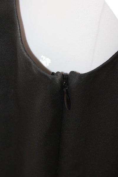 J Crew Women's Square Neck Sleeveless Pleated Tie Belt Mini Dress Black Size 6