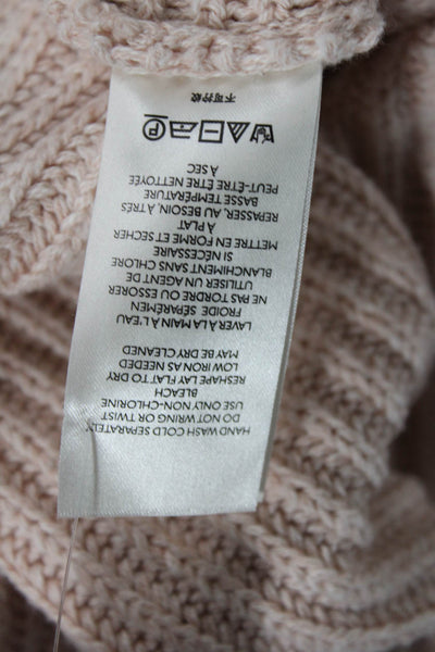 Free People Womens Long Sleeve V Neck Oversized Sweater Pink Cotton Size XS