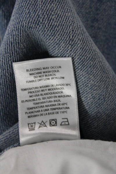 Hidden Womens Button Fly High Rise Distressed Straight Leg Jeans Blue Size 26