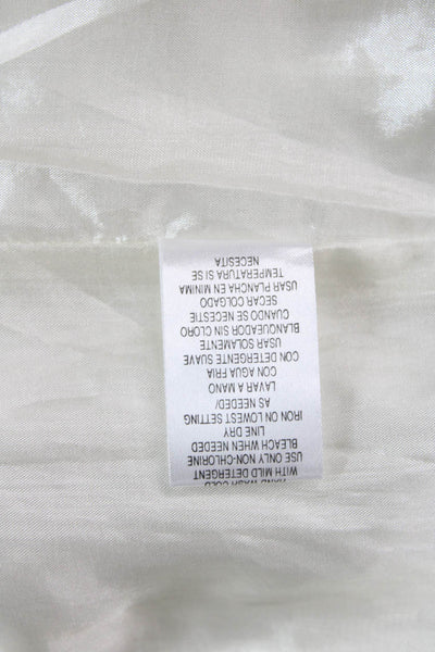 Sandra Darren Womens Back Zip Sleeveless Bow Boat Neck Sheath Dress White Size 6