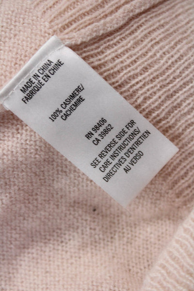 Theory Womens Cashmere V-Neck Long Sleeve Pullover Sweater Pink Size P
