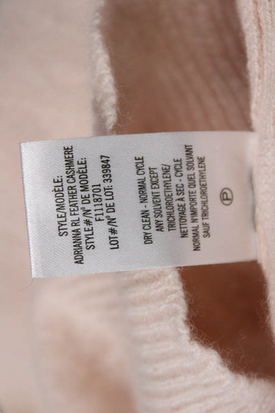 Theory Womens Cashmere V-Neck Long Sleeve Pullover Sweater Pink Size P