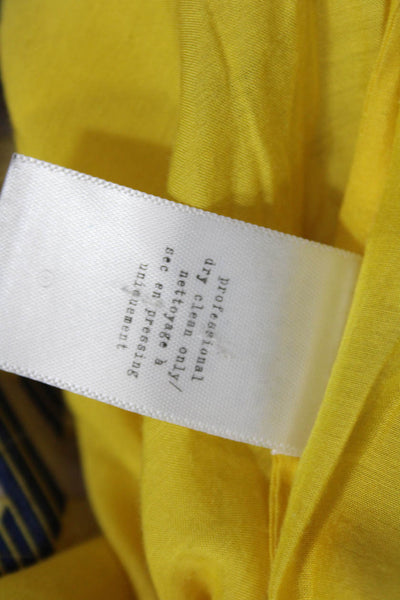 Rag & Bone Womens Geometric Print Sleeveless Cutout Blouse Top Yellow Size S