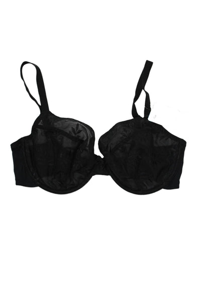 Panache Womens Underwire Sheer Cup Bra & Padded Bra Set Black Size 36DD/34B