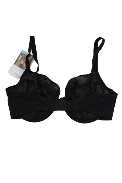 Panache Womens Underwire Sheer Cup Bra & Padded Bra Set Black Size 36DD/34B