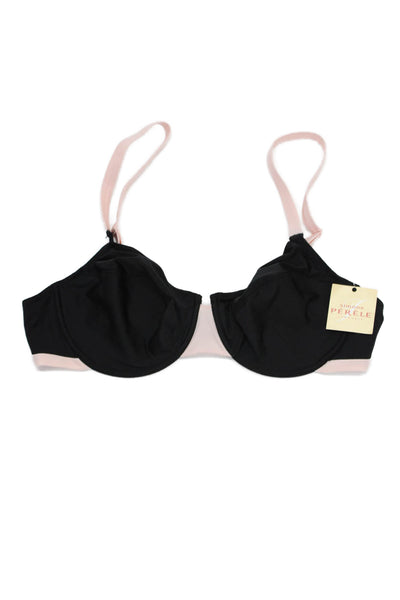Simone Perele Womens Sheer Lace Cup Bra & Underwire Bra Set Beige Size 42C/40B