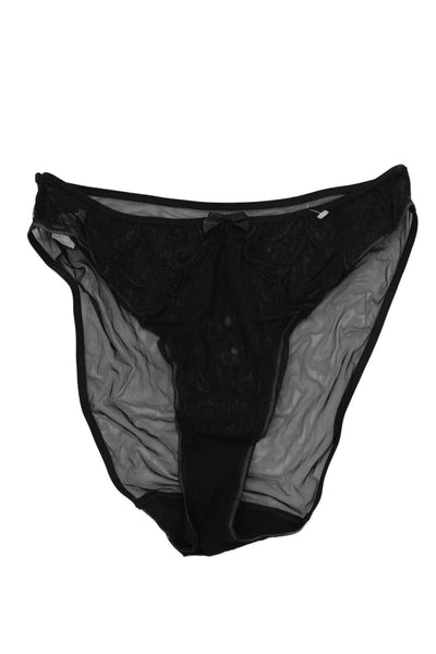 Princesse Tam Tam Womens Sheer Lace Bow Accent Panties Set Black/Gray Size 2