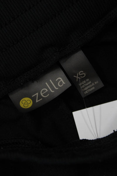 Zella Womens Textured Elastic Waistband Cuff Bottom Casual Pants Black Size S