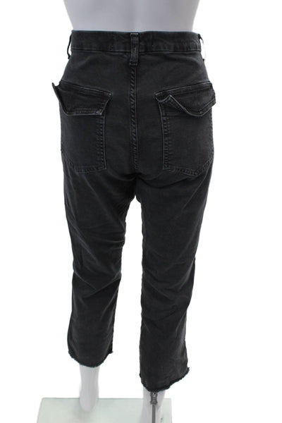 Amo Women's Midrise Pockets Straight Leg Denim Pants Black Size 26