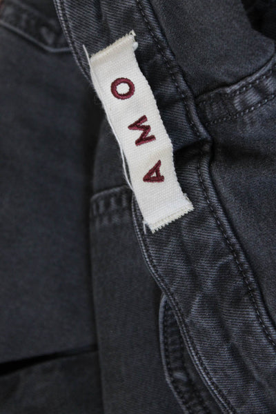 Amo Women's Midrise Pockets Straight Leg Denim Pants Black Size 26