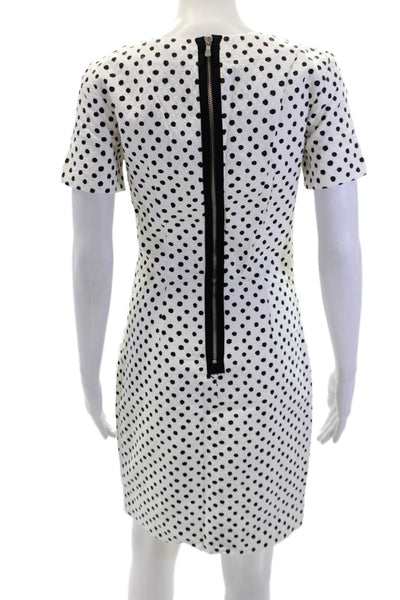 Band Of Outsiders Womens Cotton Short Sleeve Polka Dot Sheath Dress White Size 1