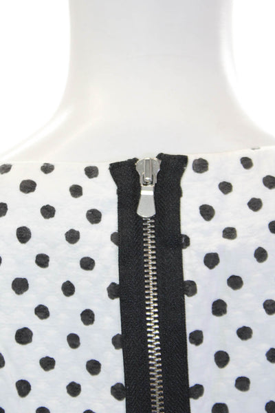 Band Of Outsiders Womens Cotton Short Sleeve Polka Dot Sheath Dress White Size 1