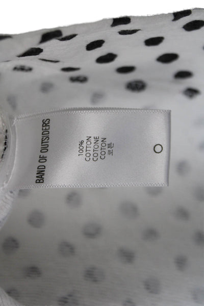 Band Of Outsiders Womens Cotton Short Sleeve Polka Dot Sheath Dress White Size 1