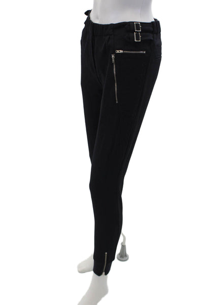 The Kooples Womens Tailored Straight Cuff Leg Zip Pocket Pants Blue Size 34