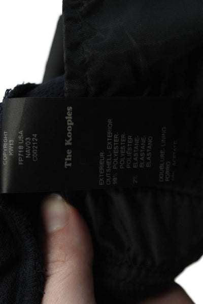 The Kooples Womens Tailored Straight Cuff Leg Zip Pocket Pants Blue Size 34