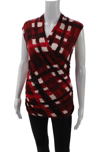 Michael Michael Kors Womens Textured Sleeveless V-neck Tank Top Red Size S