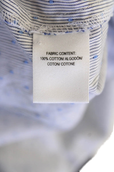 Derek Lam 10 Crosby Womens Off Shoulder Long Sleeve polka Dot Blouse Blue Size 0