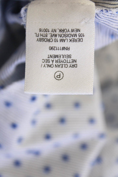Derek Lam 10 Crosby Womens Off Shoulder Long Sleeve polka Dot Blouse Blue Size 0