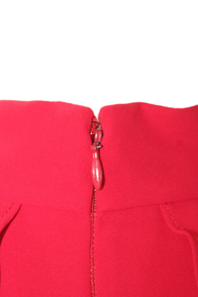 Amanda Uprichard Womens Sleeveless High Neck Lined Dress Red Size S