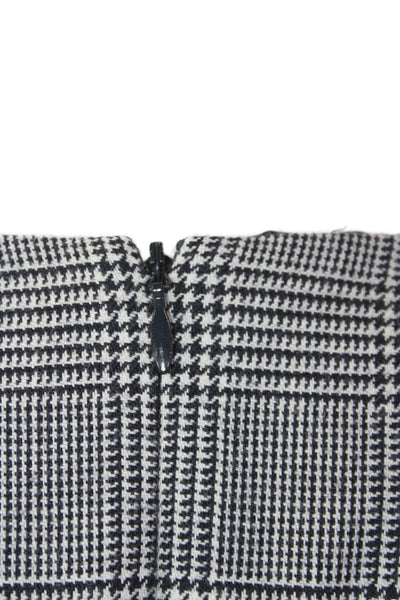 Akris Punto Womens Wool Sleeveless Houndstooth Print Pleated Dress Black Size 4