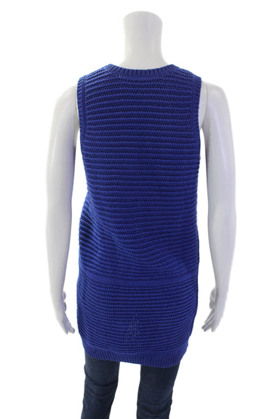 3.1 Phillip Lim Womens Cotton Sleeveless Ribbed Tank Sweater Blue size XS