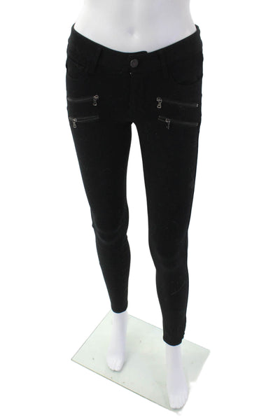 Paige Womens Cotton Zip Button Lined Skinny Leg Casual Pants Black Size EUR 26