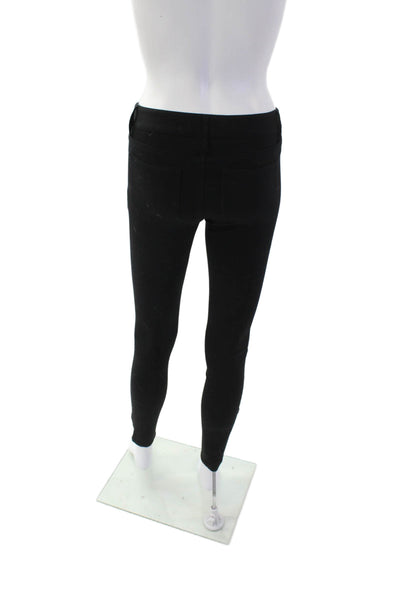 Paige Womens Cotton Zip Button Lined Skinny Leg Casual Pants Black Size EUR 26