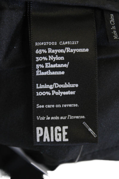 Paige Womens Cotton Zip Button Lined Skinny Leg Casual Pants Black Size EUR 26