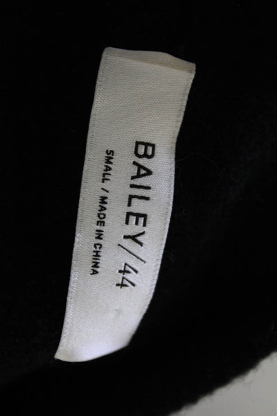 Bailey 44 Womens Long Sleeve One Shoulder Knit Sweater Black Wool Size Small