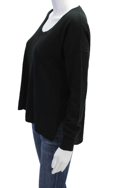 Madewell Womens Long Sleeve Scoop Neck Side Slit Sweater Black Wool Size XS