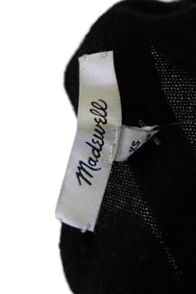 Madewell Womens Long Sleeve Scoop Neck Side Slit Sweater Black Wool Size XS