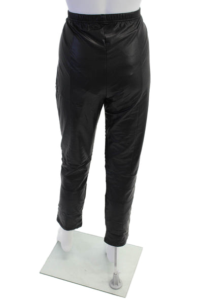 Plush Womens Fleece Lined Liquid Moto Leggings - Black Size XXL