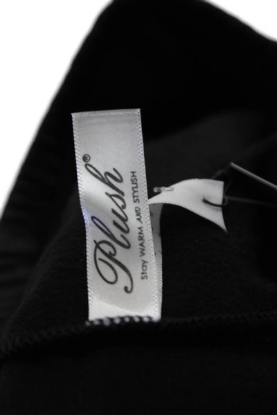 Plush Womens Fleece Lined Liquid Moto Leggings - Black Size XXL