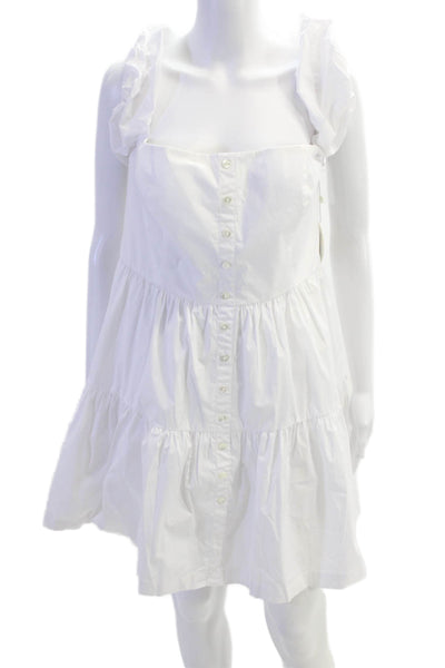STAUD Womens Mini Elio Dress - White Size 14