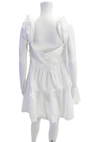STAUD Womens Mini Elio Dress - White Size 14