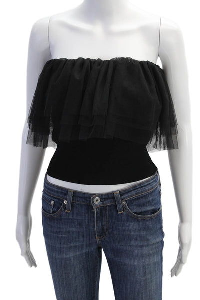 Autumn Cashmere Womens Tulle Tube Top - Black Size M