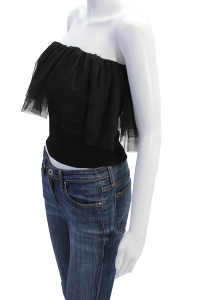 Autumn Cashmere Womens Tulle Tube Top - Black Size M