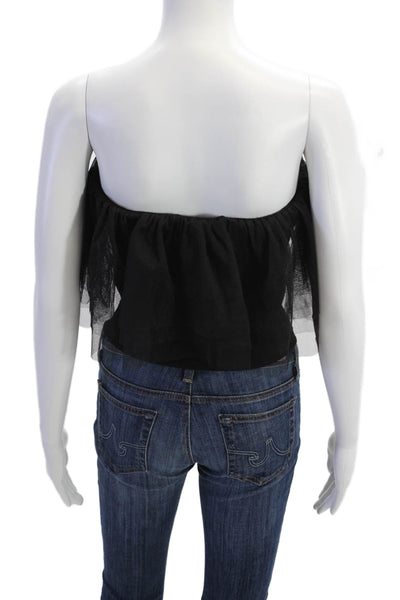 Autumn Cashmere Womens Tulle Tube Top - Black Size M