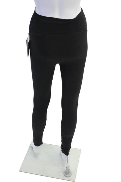 Plush Womens Fleece Lined Maternity Leggings - Black Size XS