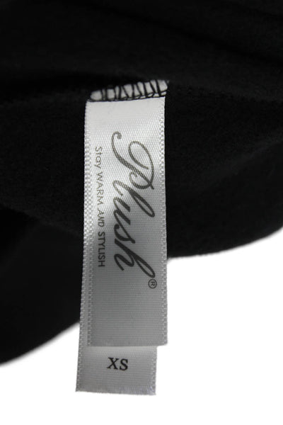 Plush Womens Fleece Lined Maternity Leggings - Black Size XS