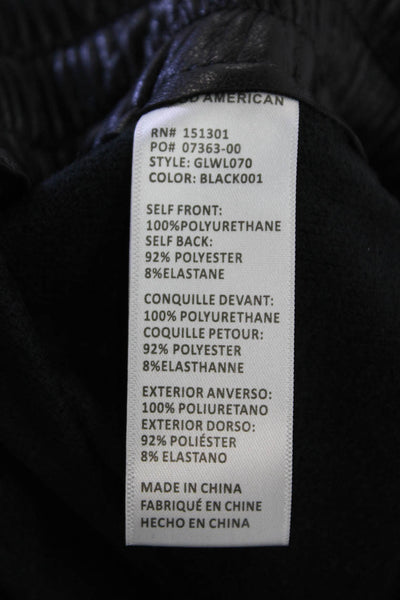 Good American Womens Leather Wide Leg Pants - Black001 Size 0